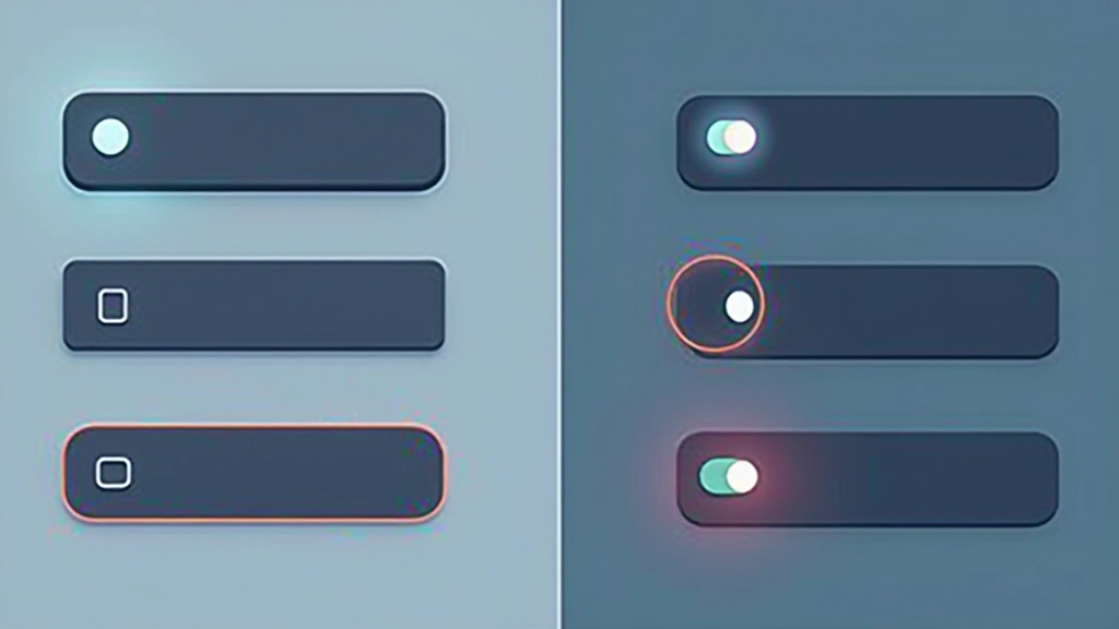 Comparaison de deux commutateurs — l'un avec animation fluide et l'autre sans, montrant la différence d'expérience utilisateur