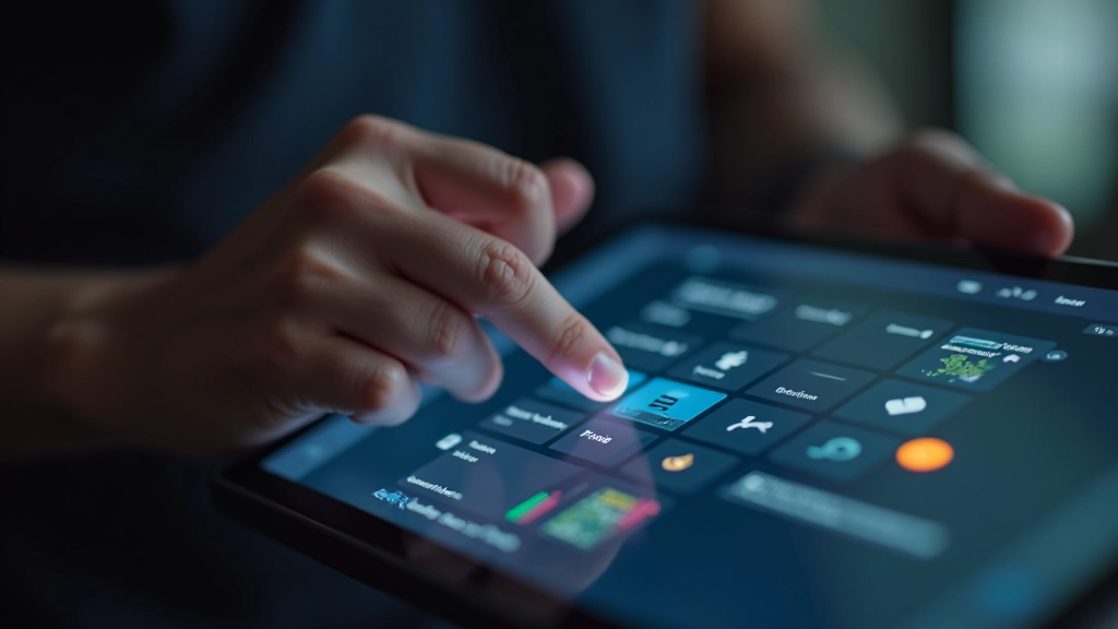 Main de designer interagissant avec prototype sur écran