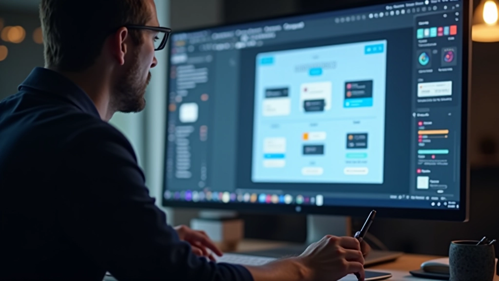 Écran affichant plusieurs variantes de boutons avec différentes transitions, ombres et effets de survol