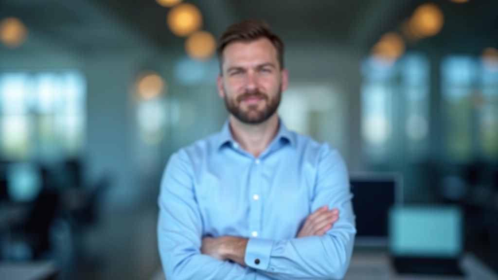 Portrait d'un développeur frontend spécialisé en performance web, homme en chemise, environnement professionnel